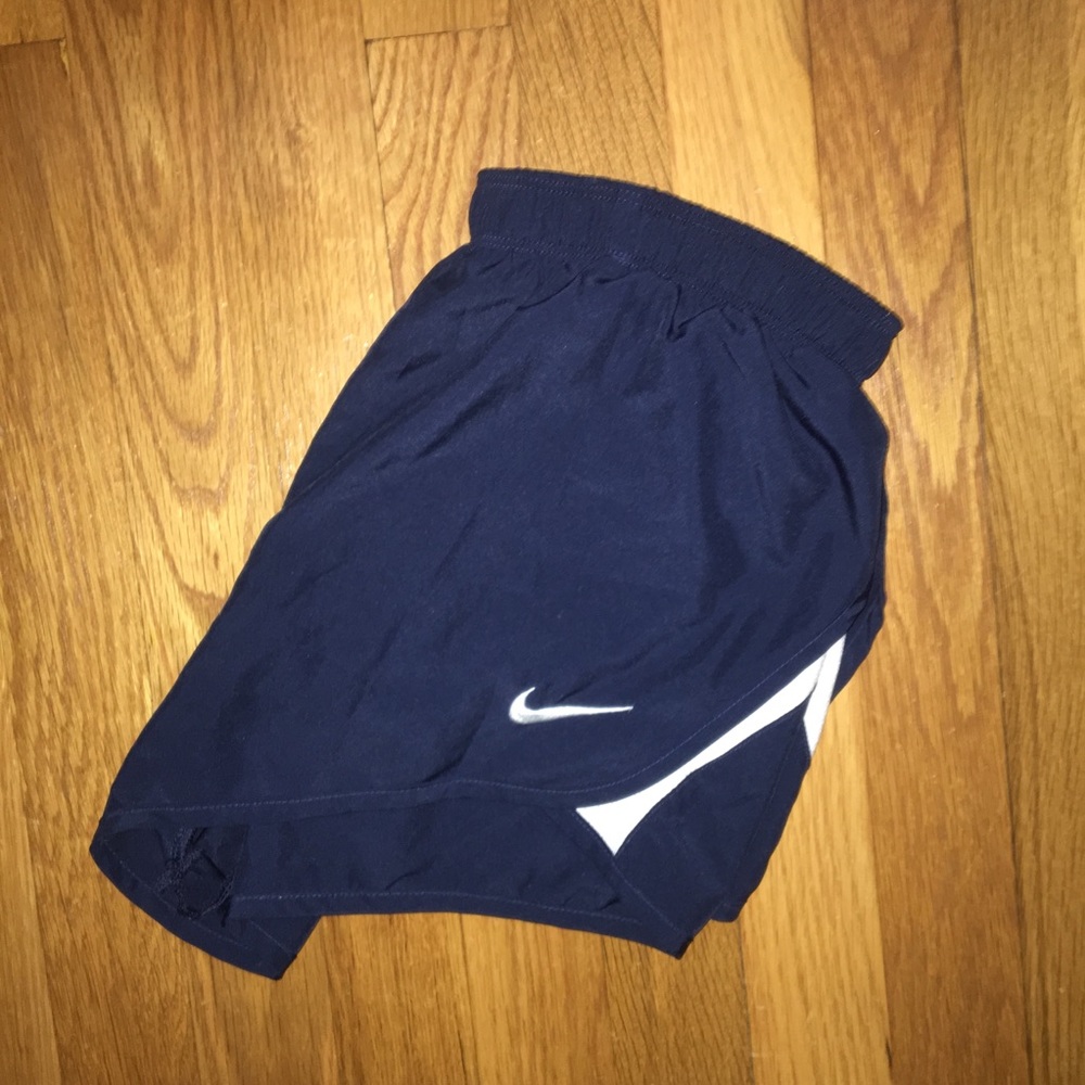 Navy and White Nike Running Shorts